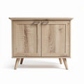 Houten kast met twee deuren en poten afmetingen 80 x 40 x 70cm naturel