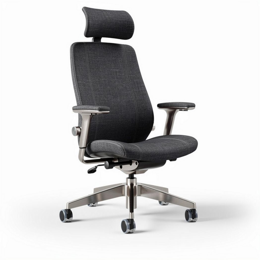 Ergonomische bureaustoel met verstelbare rugleuning en armsteunen grijs 65 x 65 x 120cm